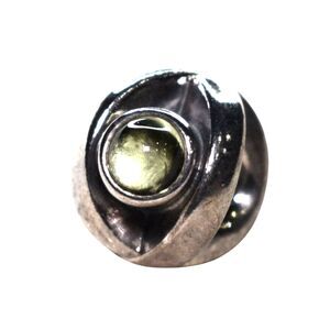 Pandora Peridot Eye Charm Bead Retired Sterling Silver August Birthstone